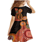 Australia Mothers Day Family Matching Mermaid Dress and Hawaiian Shirt Mom And Baby Footprint Indigenous