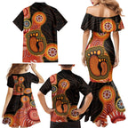Australia Mothers Day Family Matching Mermaid Dress and Hawaiian Shirt Mom And Baby Footprint Indigenous