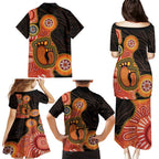 Australia Mothers Day Family Matching Puletasi and Hawaiian Shirt Mom And Baby Footprint Indigenous