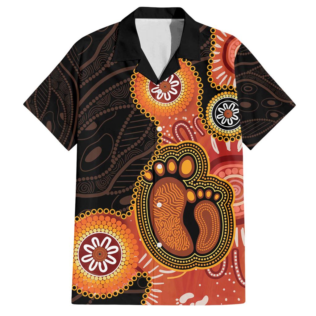 Australia Mothers Day Family Matching Puletasi and Hawaiian Shirt Mom And Baby Footprint Indigenous