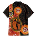 Australia Mothers Day Family Matching Puletasi and Hawaiian Shirt Mom And Baby Footprint Indigenous