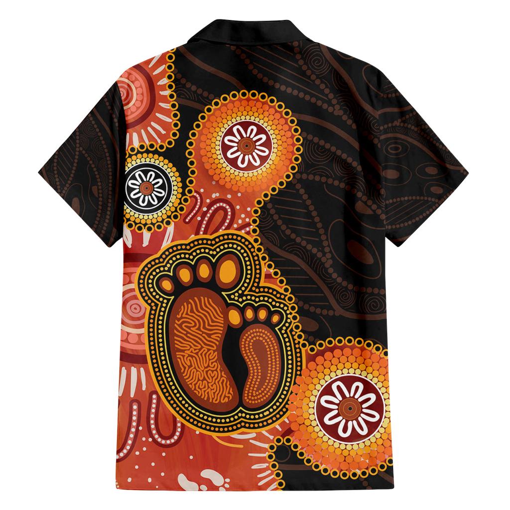 Australia Mothers Day Family Matching Puletasi and Hawaiian Shirt Mom And Baby Footprint Indigenous