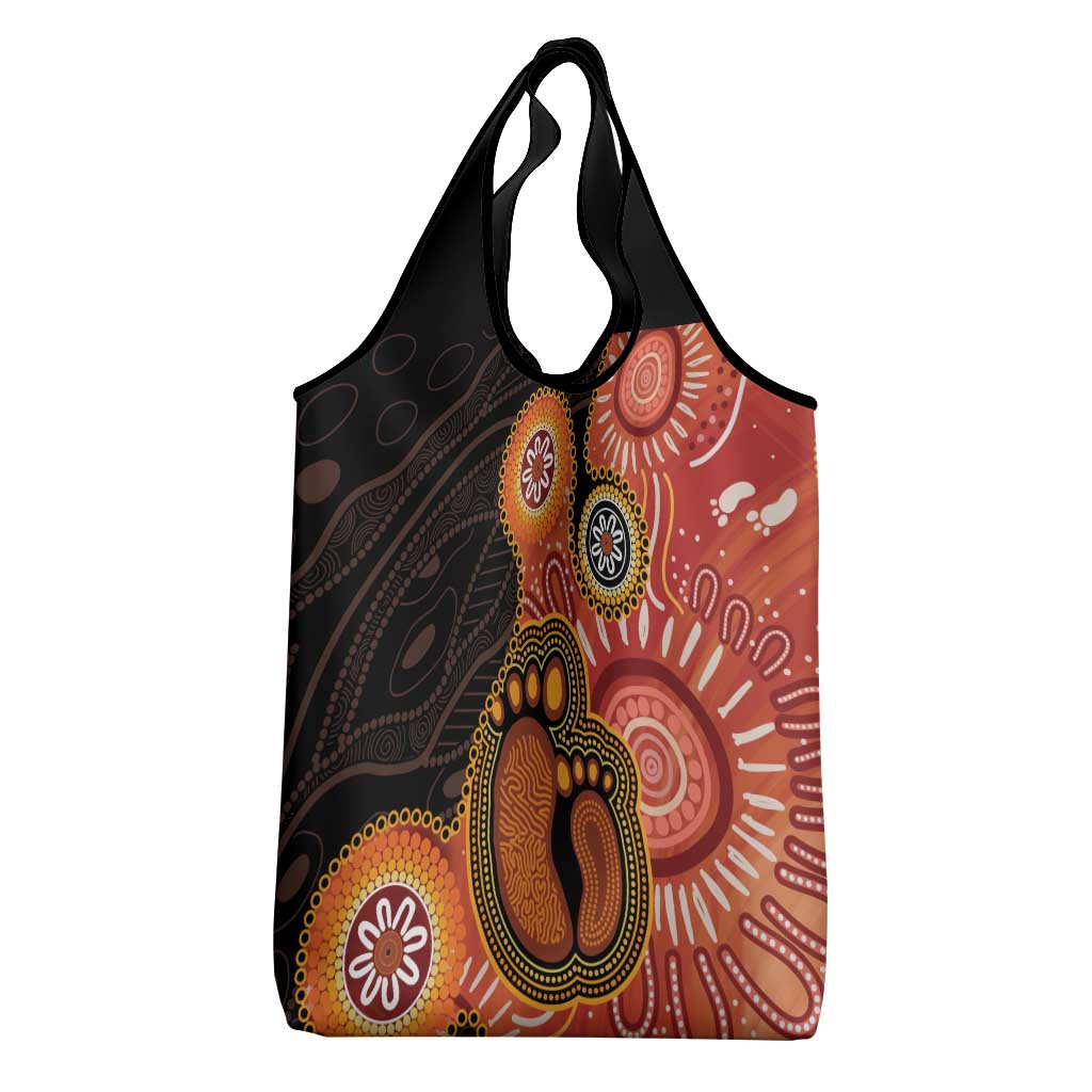 Australia Mother's Day Grocery Bag Mom And Baby Footprint Indigenous