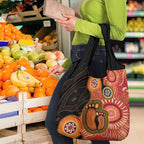 Australia Mother's Day Grocery Bag Mom And Baby Footprint Indigenous