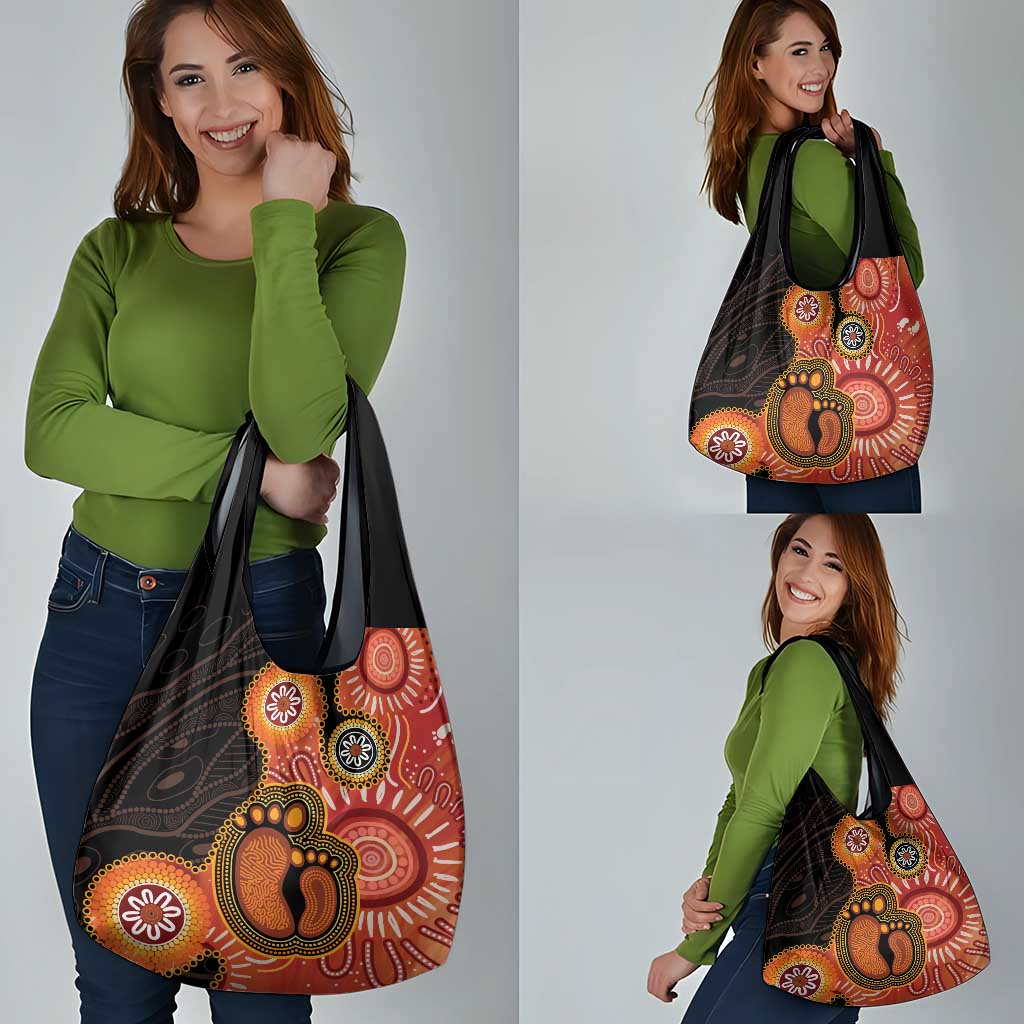 Australia Mother's Day Grocery Bag Mom And Baby Footprint Indigenous