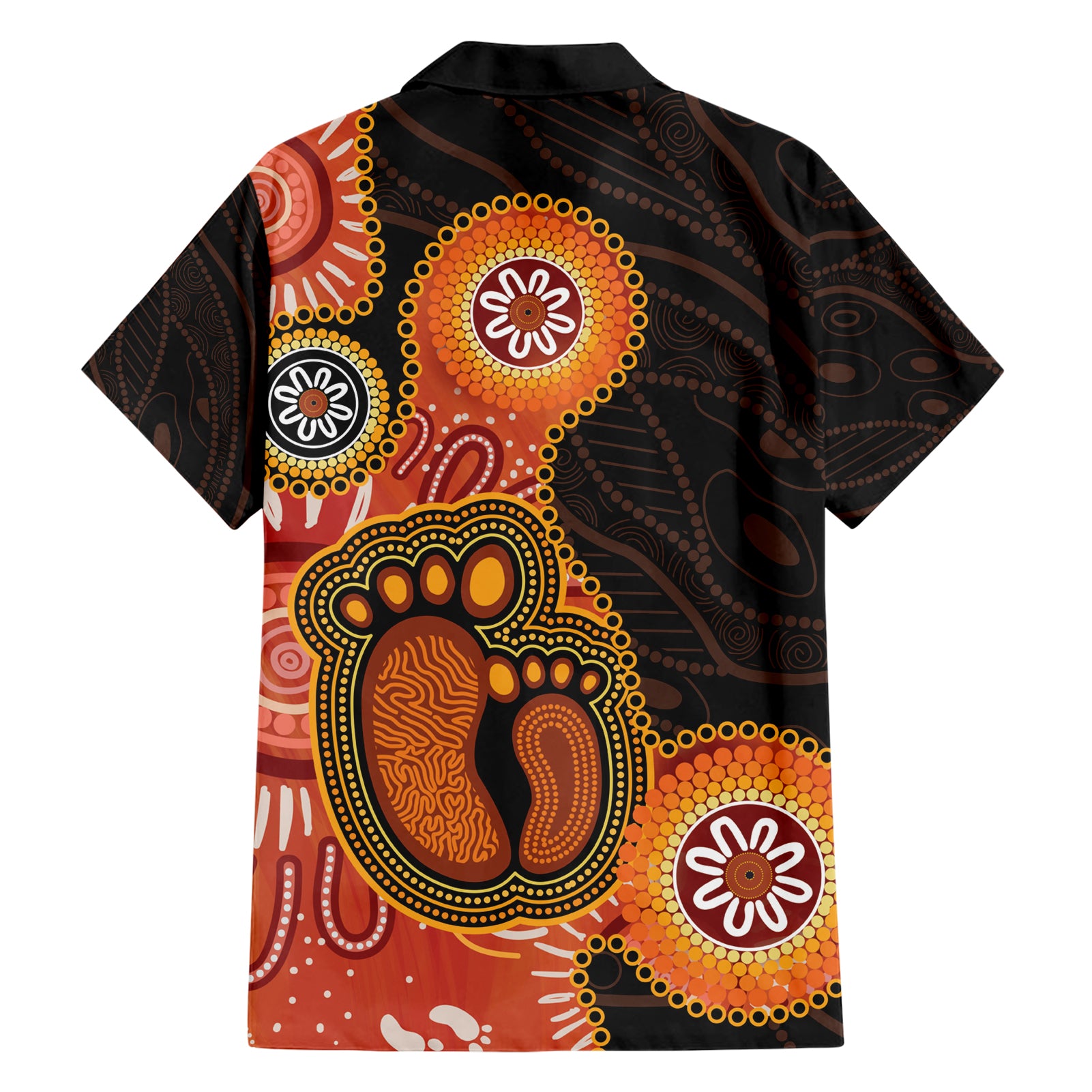Australia Mothers Day Hawaiian Shirt Mom And Baby Footprint Indigenous
