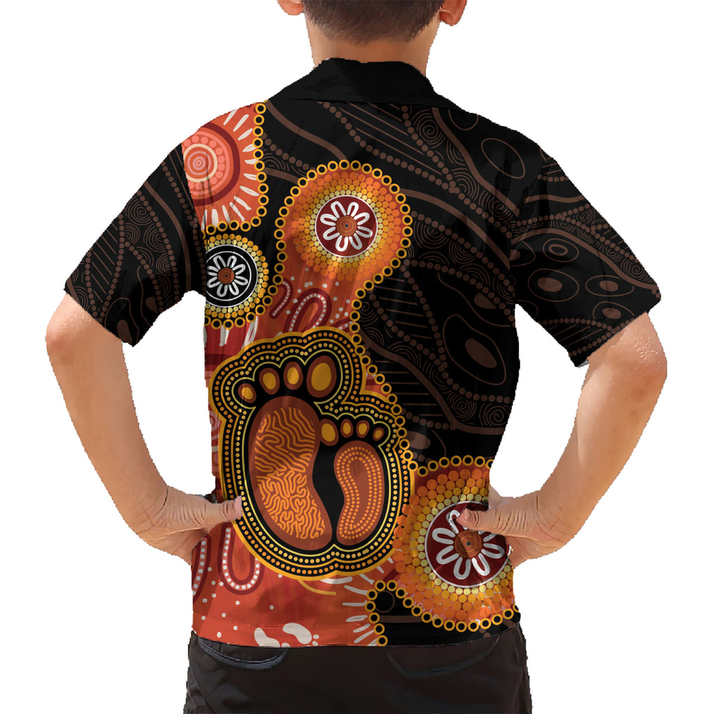 Australia Mothers Day Hawaiian Shirt Mom And Baby Footprint Indigenous