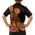 Australia Mothers Day Hawaiian Shirt Mom And Baby Footprint Indigenous