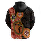 Australia Mothers Day Hoodie Mom And Baby Footprint Indigenous