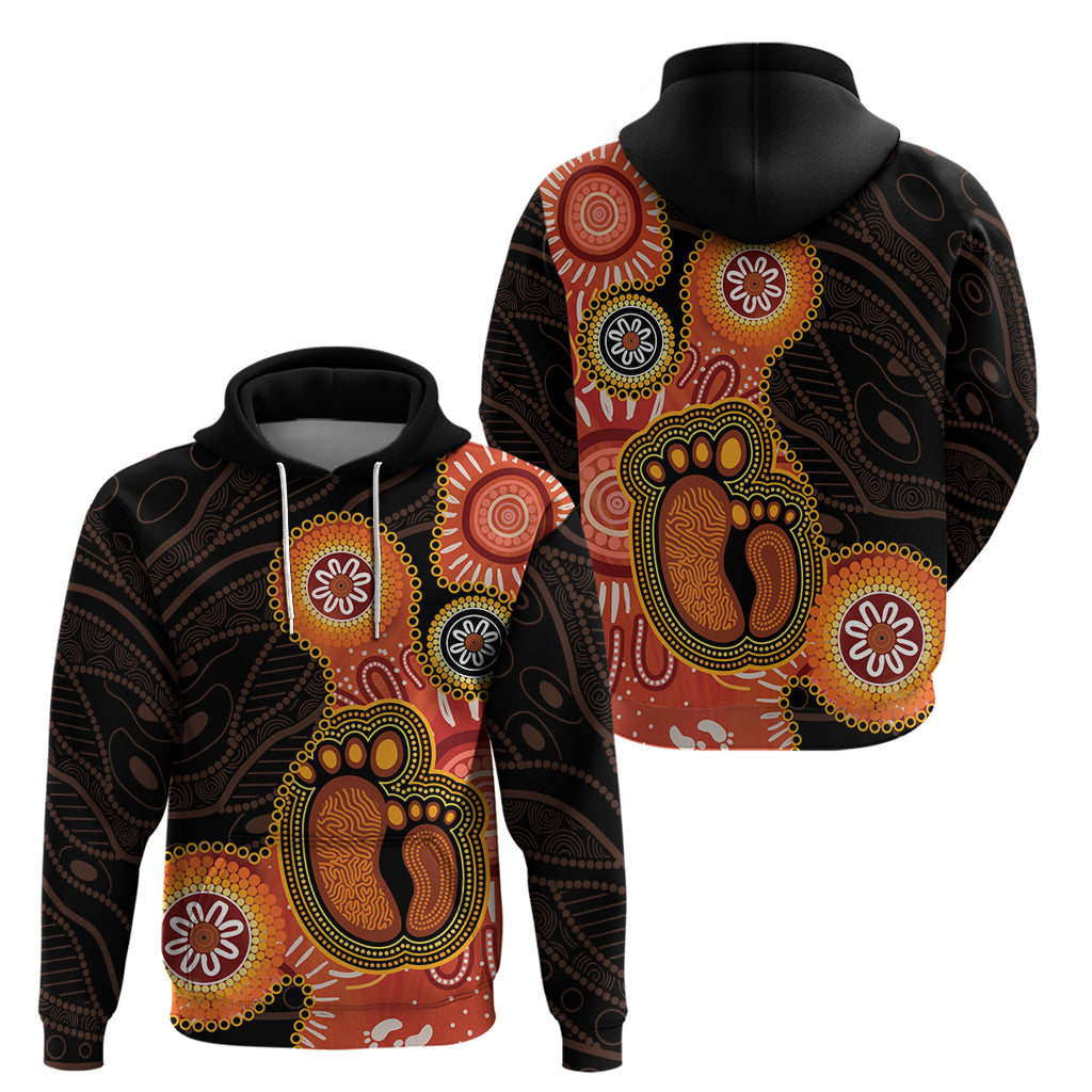 Australia Mothers Day Hoodie Mom And Baby Footprint Indigenous