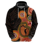 Australia Mothers Day Hoodie Mom And Baby Footprint Indigenous