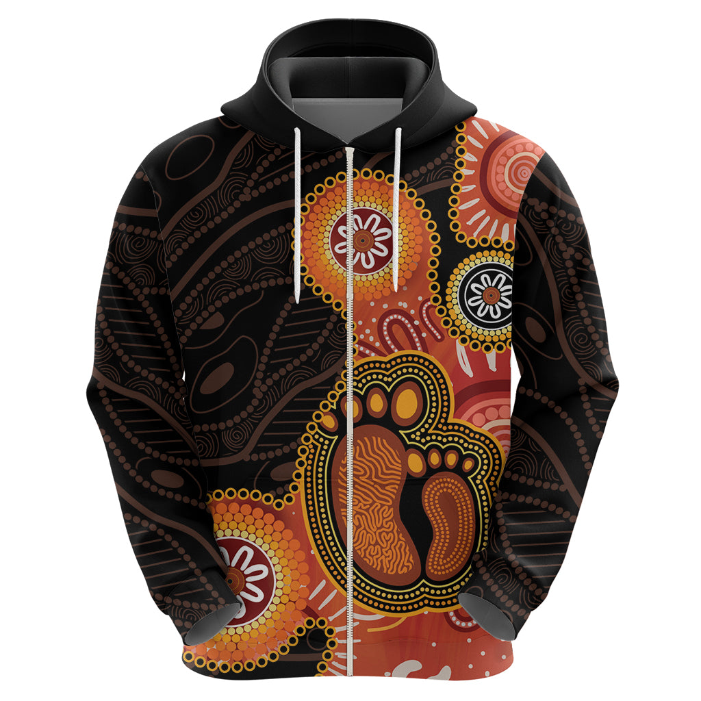 Australia Mothers Day Hoodie Mom And Baby Footprint Indigenous