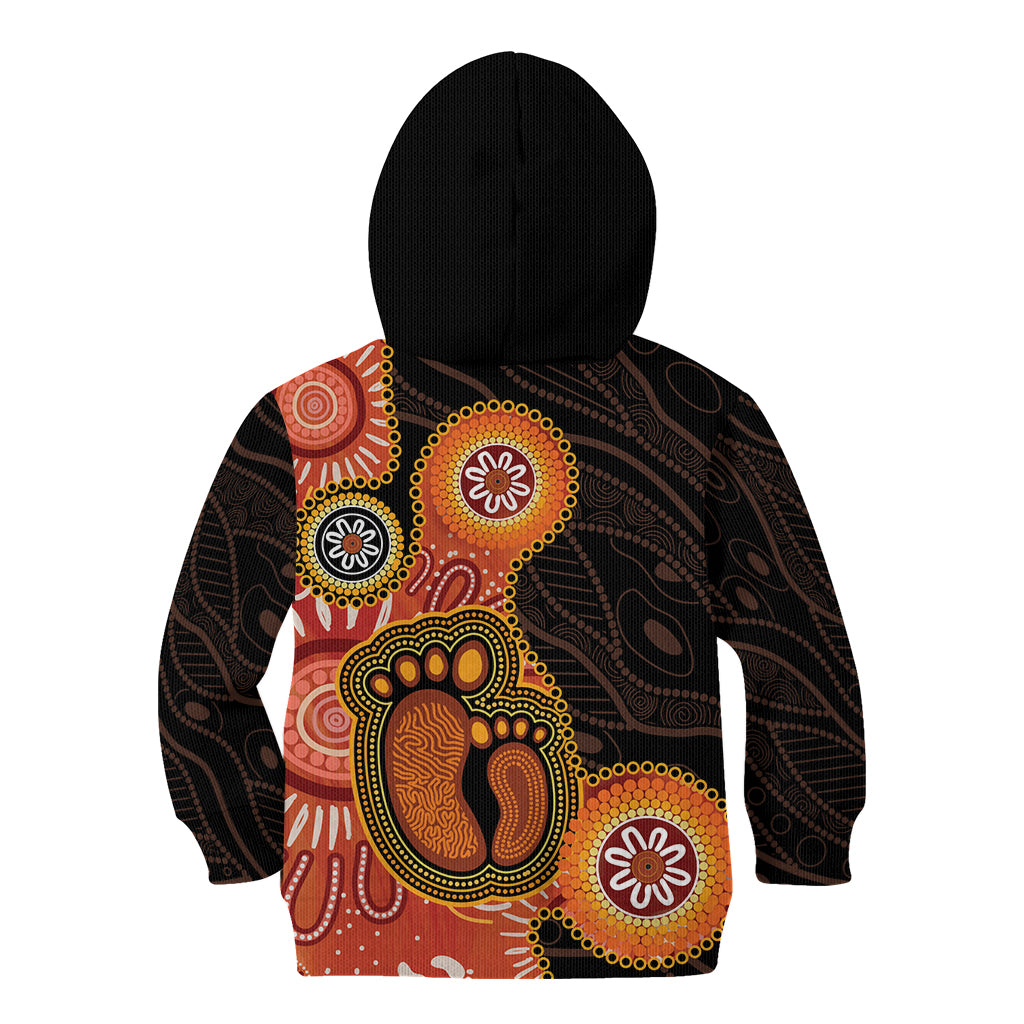 Australia Mothers Day Kid Hoodie Mom And Baby Footprint Indigenous