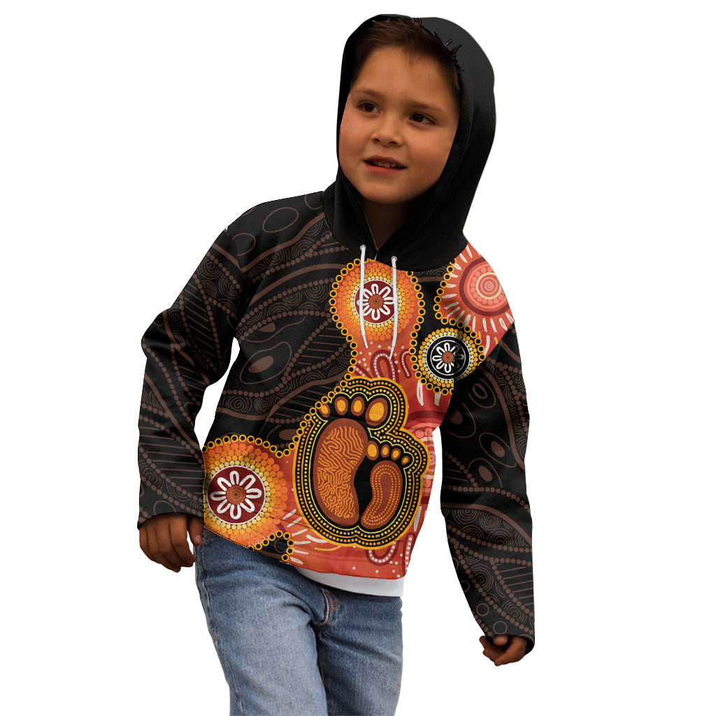 Australia Mothers Day Kid Hoodie Mom And Baby Footprint Indigenous