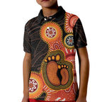 Australia Mothers Day Kid Polo Shirt Mom And Baby Footprint Indigenous
