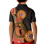 Australia Mothers Day Kid Polo Shirt Mom And Baby Footprint Indigenous
