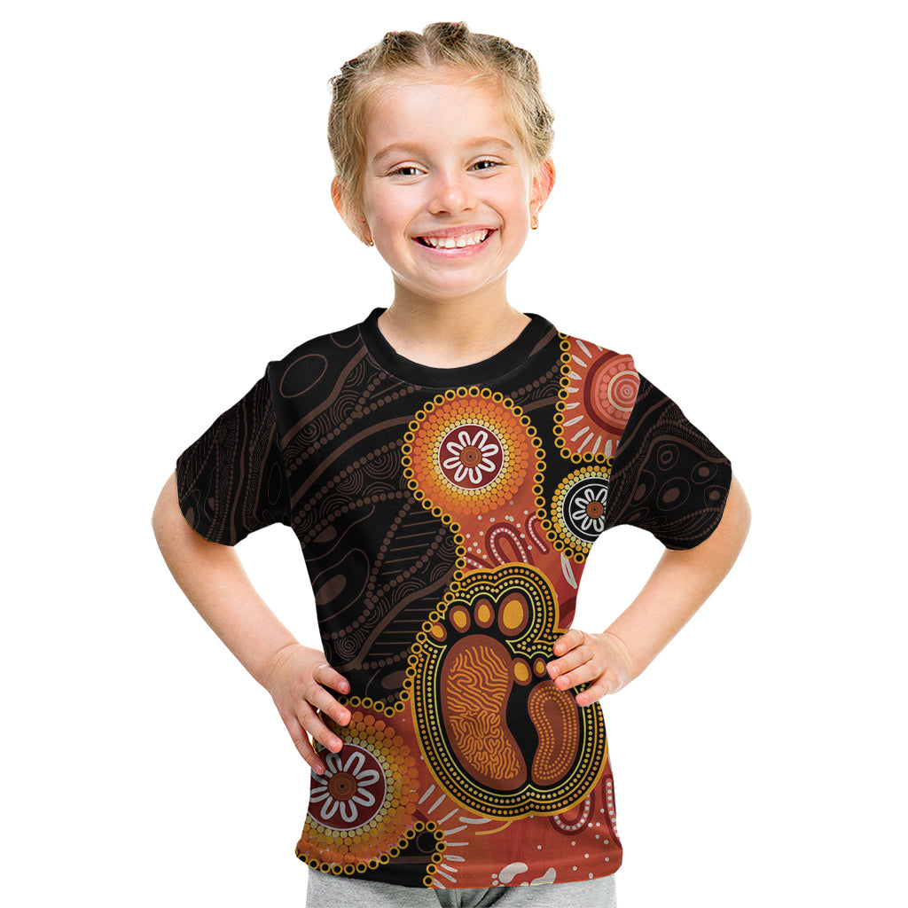Australia Mothers Day Kid T Shirt Mom And Baby Footprint Indigenous