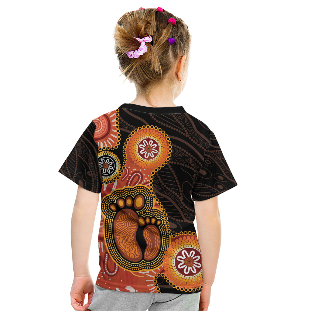 Australia Mothers Day Kid T Shirt Mom And Baby Footprint Indigenous