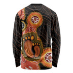 Australia Mothers Day Long Sleeve Shirt Mom And Baby Footprint Indigenous