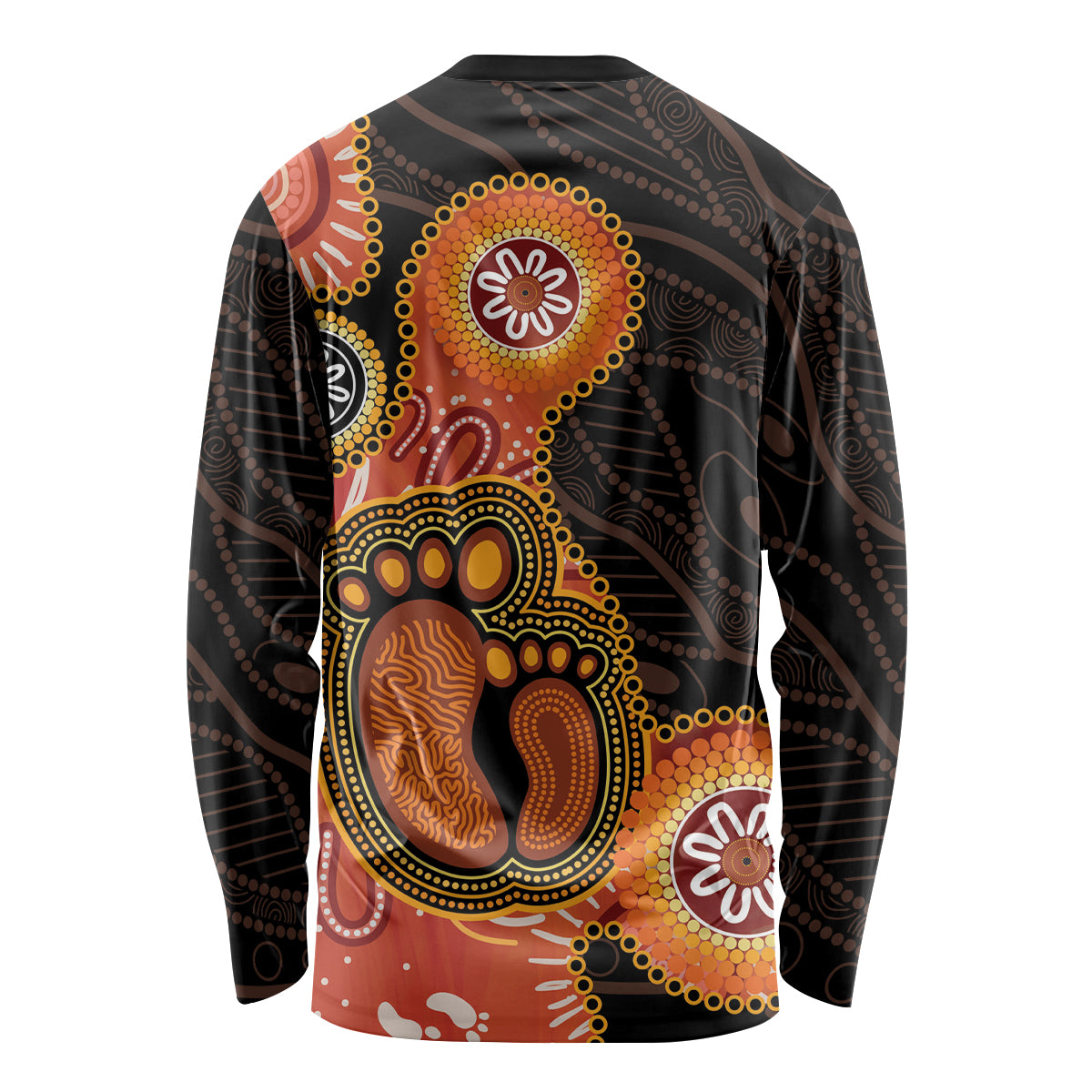 Australia Mothers Day Long Sleeve Shirt Mom And Baby Footprint Indigenous