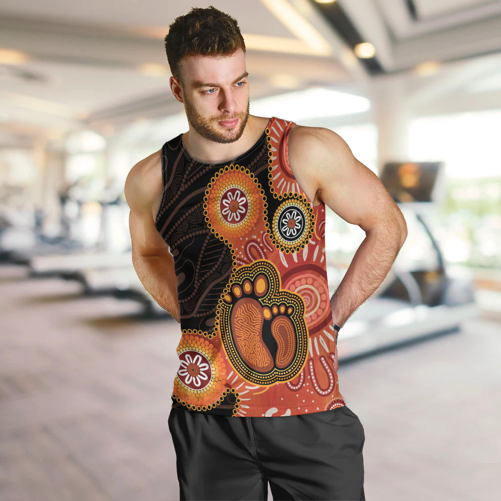 Australia Mothers Day Men Tank Top Mom And Baby Footprint Indigenous