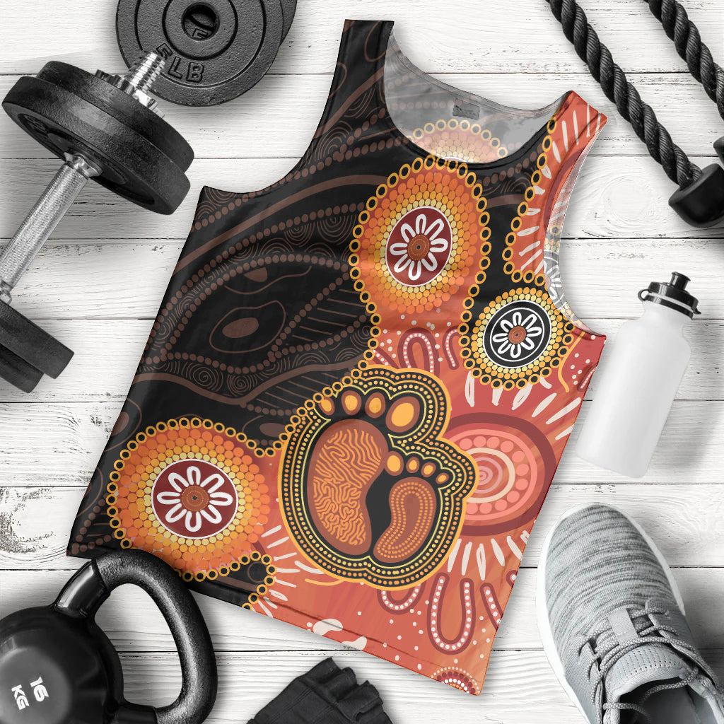 Australia Mothers Day Men Tank Top Mom And Baby Footprint Indigenous