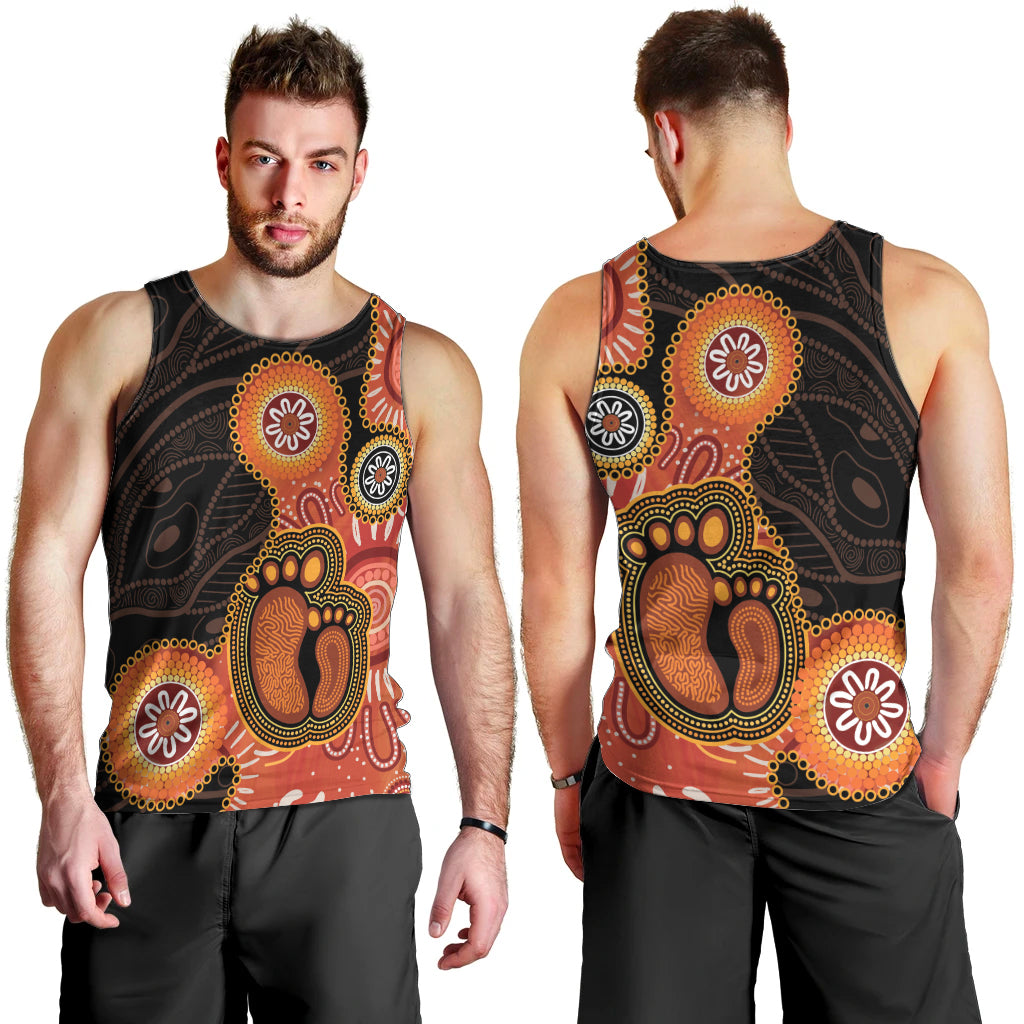 Australia Mothers Day Men Tank Top Mom And Baby Footprint Indigenous