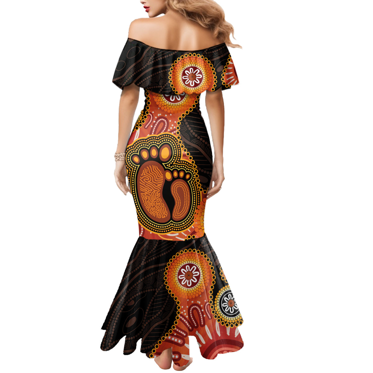 Australia Mothers Day Mermaid Dress Mom And Baby Footprint Indigenous