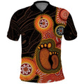 Australia Mothers Day Polo Shirt Mom And Baby Footprint Indigenous