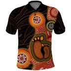 Australia Mothers Day Polo Shirt Mom And Baby Footprint Indigenous