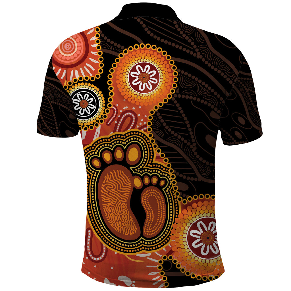 Australia Mothers Day Polo Shirt Mom And Baby Footprint Indigenous