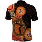 Australia Mothers Day Polo Shirt Mom And Baby Footprint Indigenous