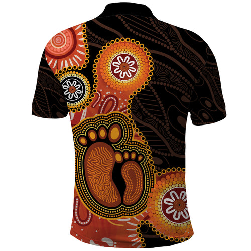 Australia Mothers Day Polo Shirt Mom And Baby Footprint Indigenous