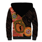 Australia Mothers Day Sherpa Hoodie Mom And Baby Footprint Indigenous