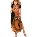 Australia Mothers Day Summer Maxi Dress Mom And Baby Footprint Indigenous