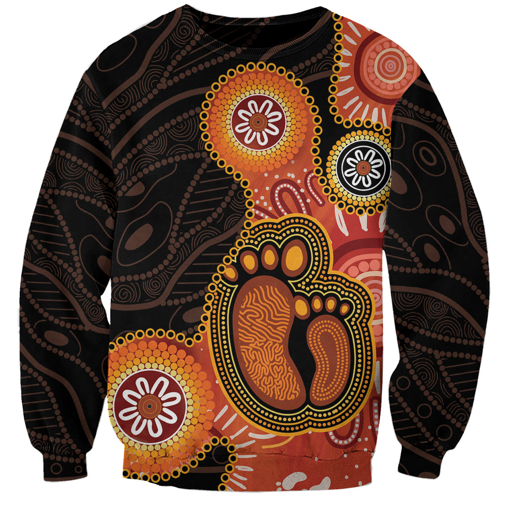 Australia Mothers Day Sweatshirt Mom And Baby Footprint Indigenous