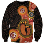 Australia Mothers Day Sweatshirt Mom And Baby Footprint Indigenous