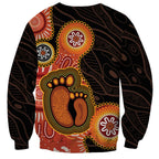 Australia Mothers Day Sweatshirt Mom And Baby Footprint Indigenous
