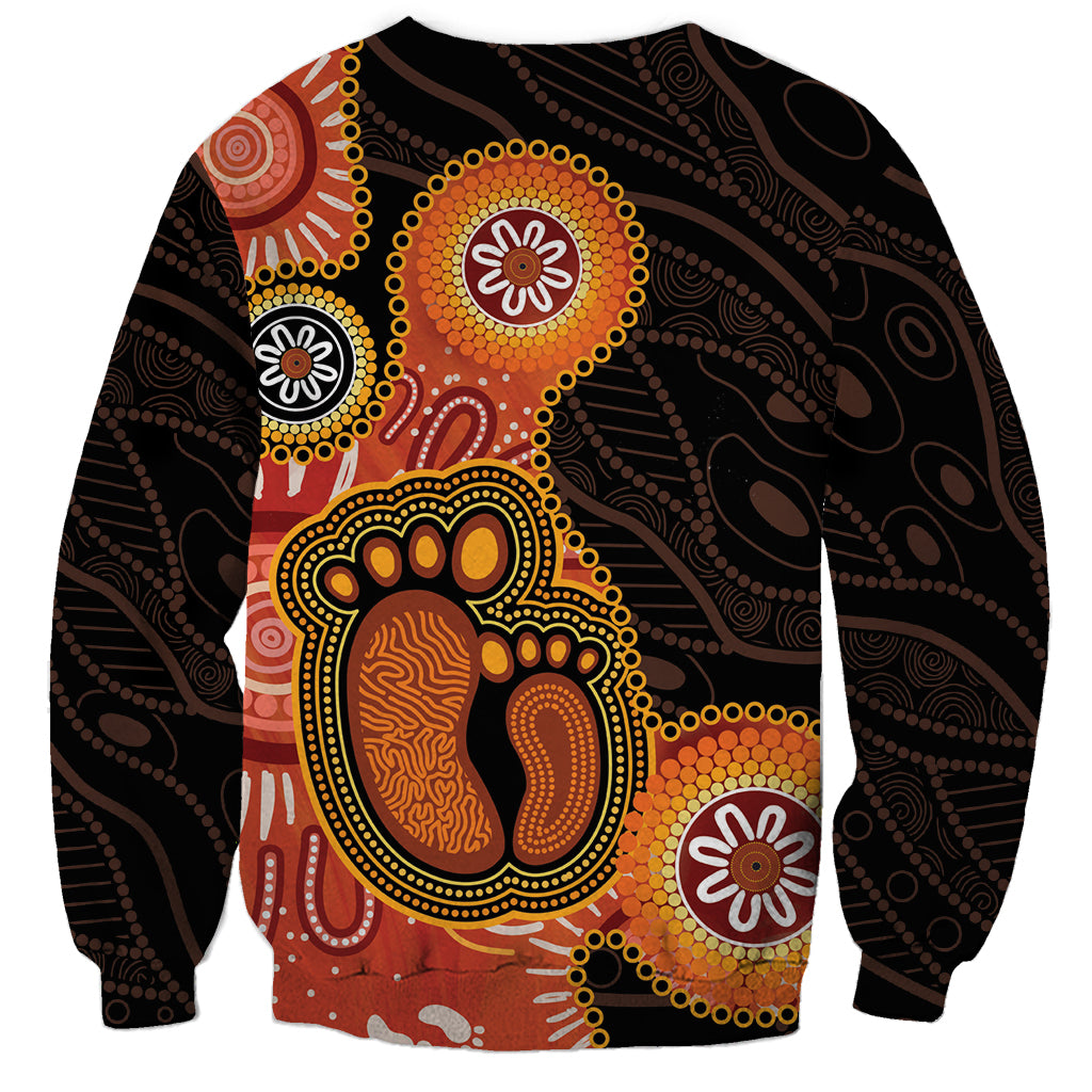 Australia Mothers Day Sweatshirt Mom And Baby Footprint Indigenous