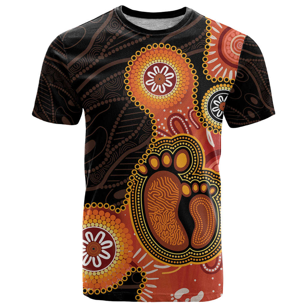 Australia Mothers Day T Shirt Mom And Baby Footprint Indigenous
