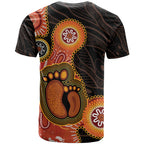 Australia Mothers Day T Shirt Mom And Baby Footprint Indigenous