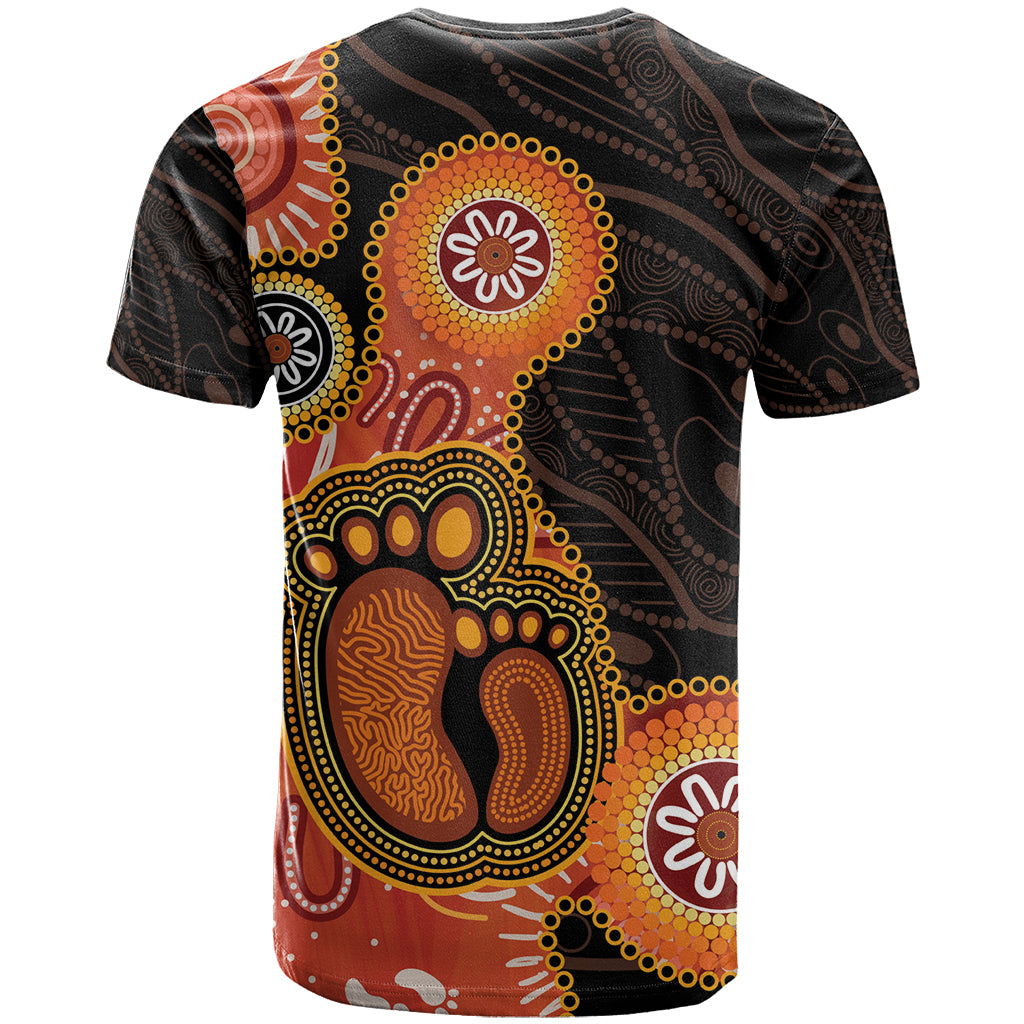 Australia Mothers Day T Shirt Mom And Baby Footprint Indigenous