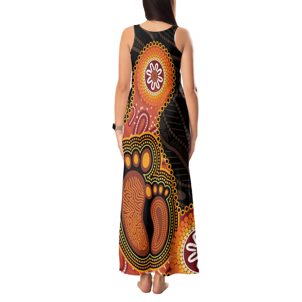 Australia Mothers Day Tank Maxi Dress Mom And Baby Footprint Indigenous