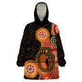 Australia Mothers Day Wearable Blanket Hoodie Mom And Baby Footprint Indigenous