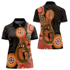 Australia Mothers Day Women Polo Shirt Mom And Baby Footprint Indigenous