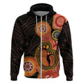 Australia Mothers Day Zip Hoodie Mom And Baby Footprint Indigenous