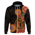 Australia Mothers Day Zip Hoodie Mom And Baby Footprint Indigenous