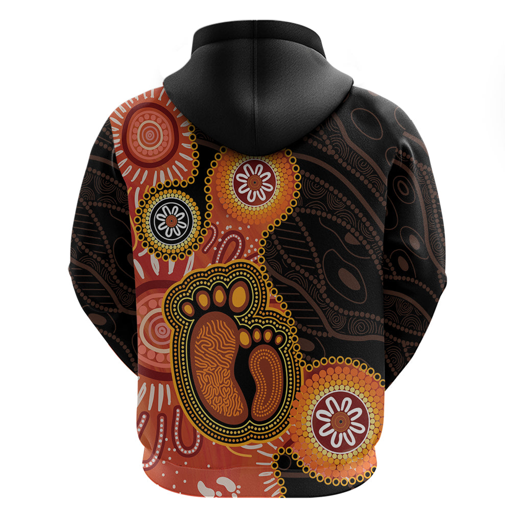 Australia Mothers Day Zip Hoodie Mom And Baby Footprint Indigenous
