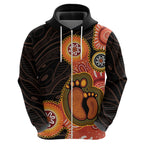 Australia Mothers Day Zip Hoodie Mom And Baby Footprint Indigenous