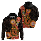 Australia Mothers Day Zip Hoodie Mom And Baby Footprint Indigenous